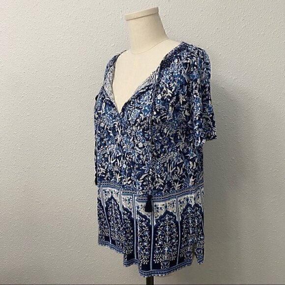 NWT Lucky Brand Floral Paisley Boho Top - Picture 6 of 11